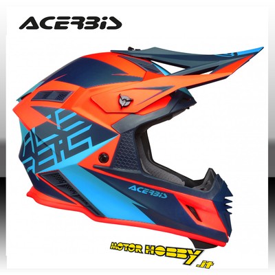 CASCO IN FIBRA ACERBIS CROSS ENDURO MOTARD X-TRACK BLUE ORANGE TAGLIA L |  eBay