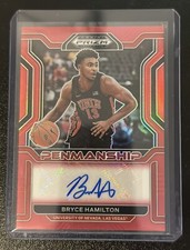 2022-23 Panini Prizm Draft Picks College Penmanship Red /199 Bryce Hamilton Auto