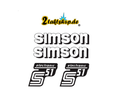 Simson  S51 Electronic  IFA  Aufkleber Set  Premium Retro DDR  IFA Schwarz WEISS