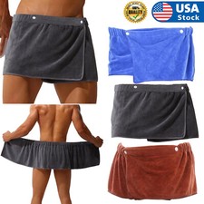 Men Soft Wearable Bath Towel Short Pants Microfiber Wrap Bathing Shower Towel US