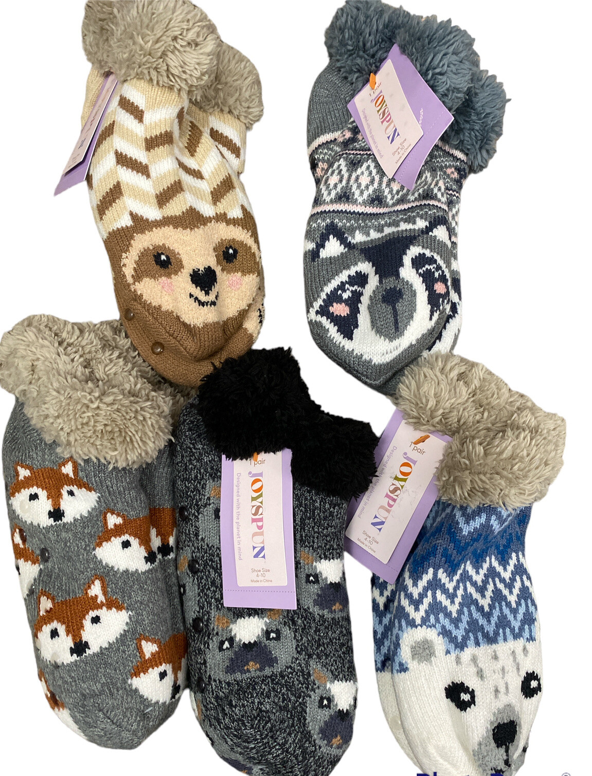 SAOLA Joyspun Cabin Slipper Calzino Scegli 1 Sherpa Foderato in Pile Maglia Grip Suola 4 10