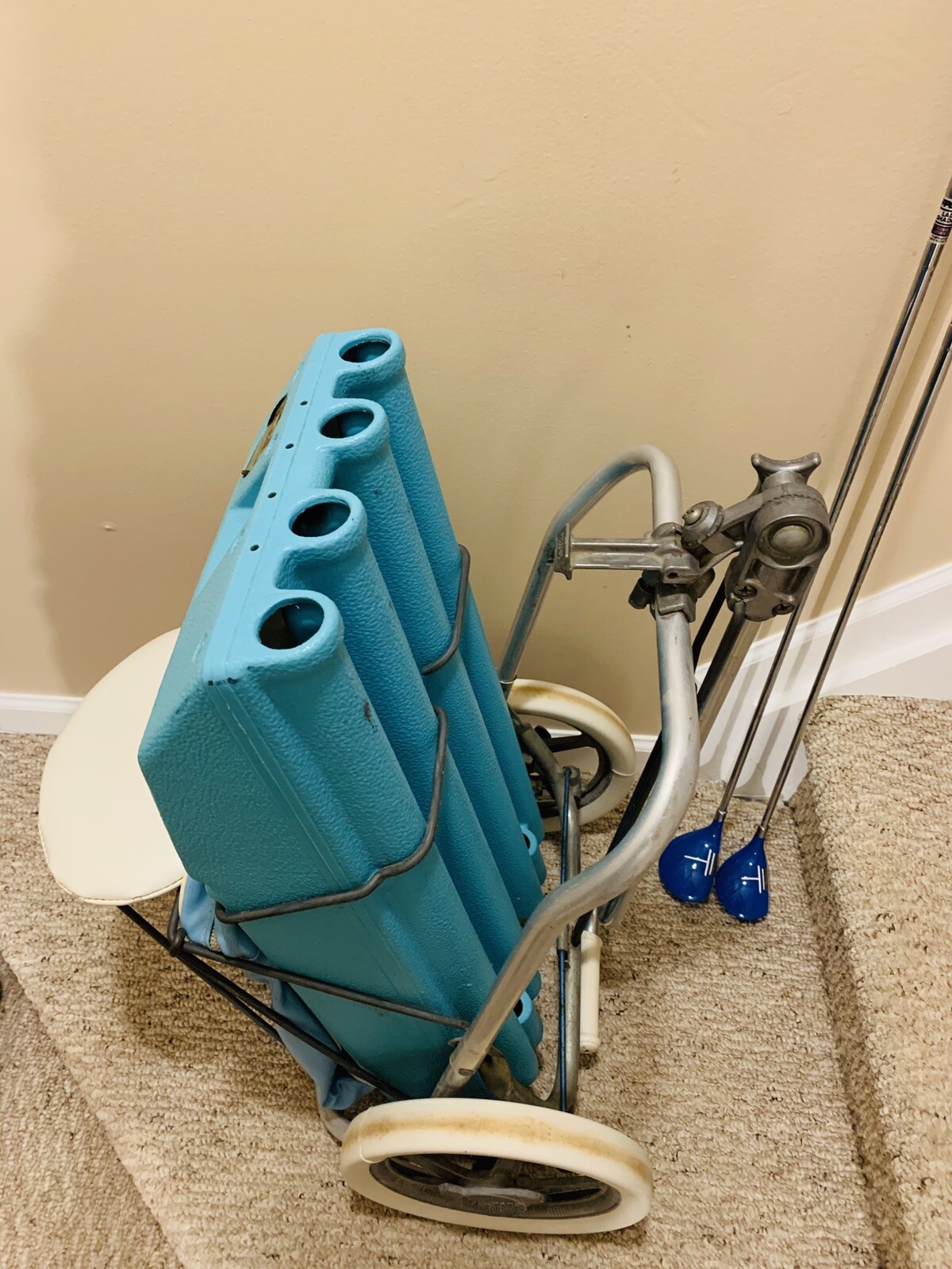 Vintage Rare Browning Bag Boy Clubster II, Golf Cart Bag Seat Combo