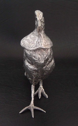 FINE PAIR VINTAGE SILVER PLATE COCK & HEN PHEASANT BIRD CENTERPIECE FIGURES - Picture 8 of 23
