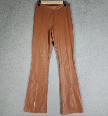 Commando Split Front Pants Women's Medium Faux Leather Bootcut Pull On Stretch