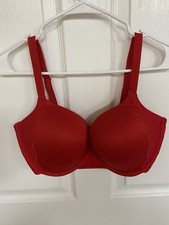 Secret Treasures Women's 36DD Red Smoothing Adjustable T-Shirt Bra Lace Trim