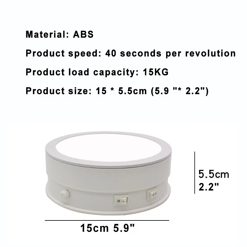 15cm New Turntable Illumination Rotating Display Platform W/LED Light 110/220V - Image 3 of 4