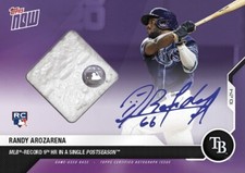 2020 Topps Now 462C Randy Arozarena /25 Purple Auto/base Relic