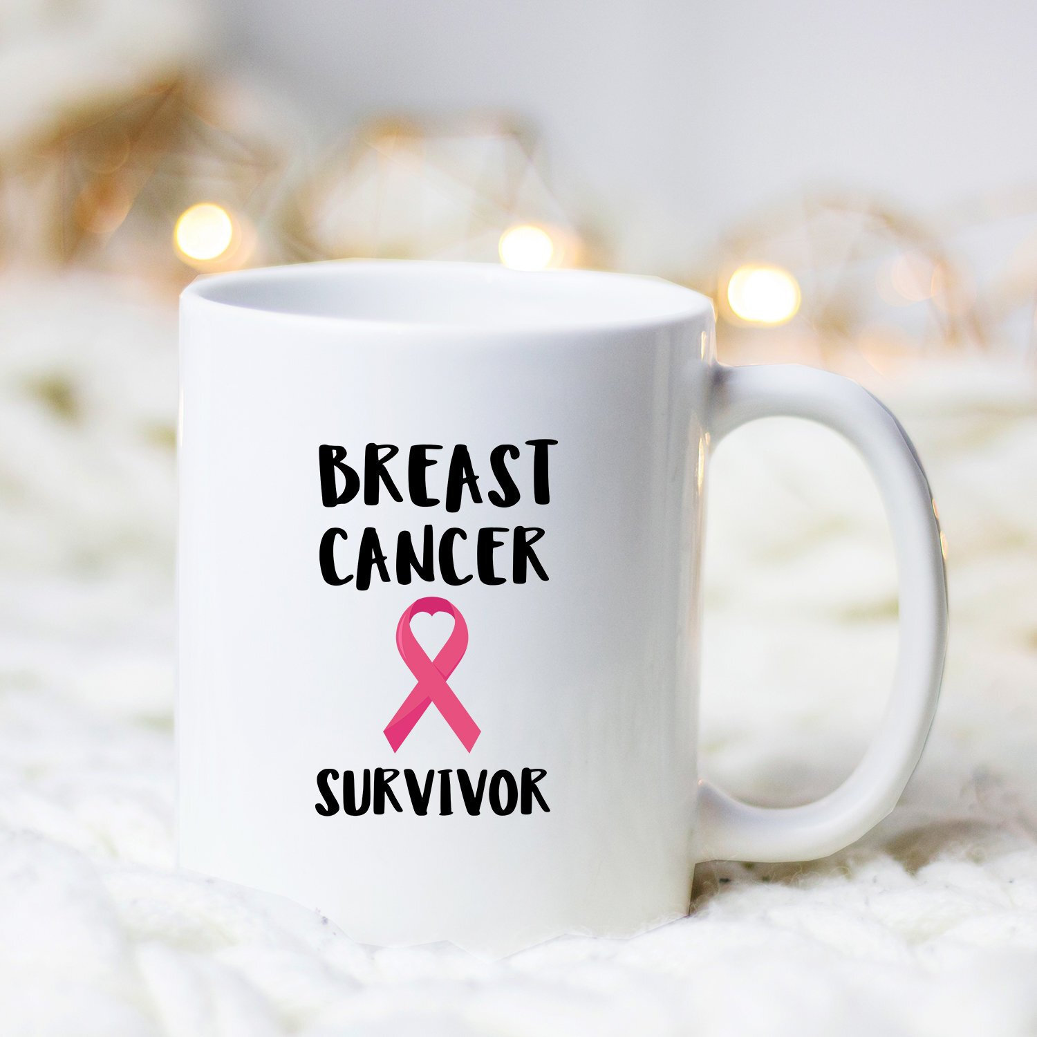 Breast Cancer Survivor Inspirational Awareness Mug for Hope and Strength