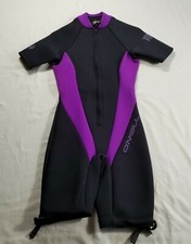 O'Neill Womens Reactor Wetsuit 2/1 MM, Size 8, Black Purple, Style 7498, Used