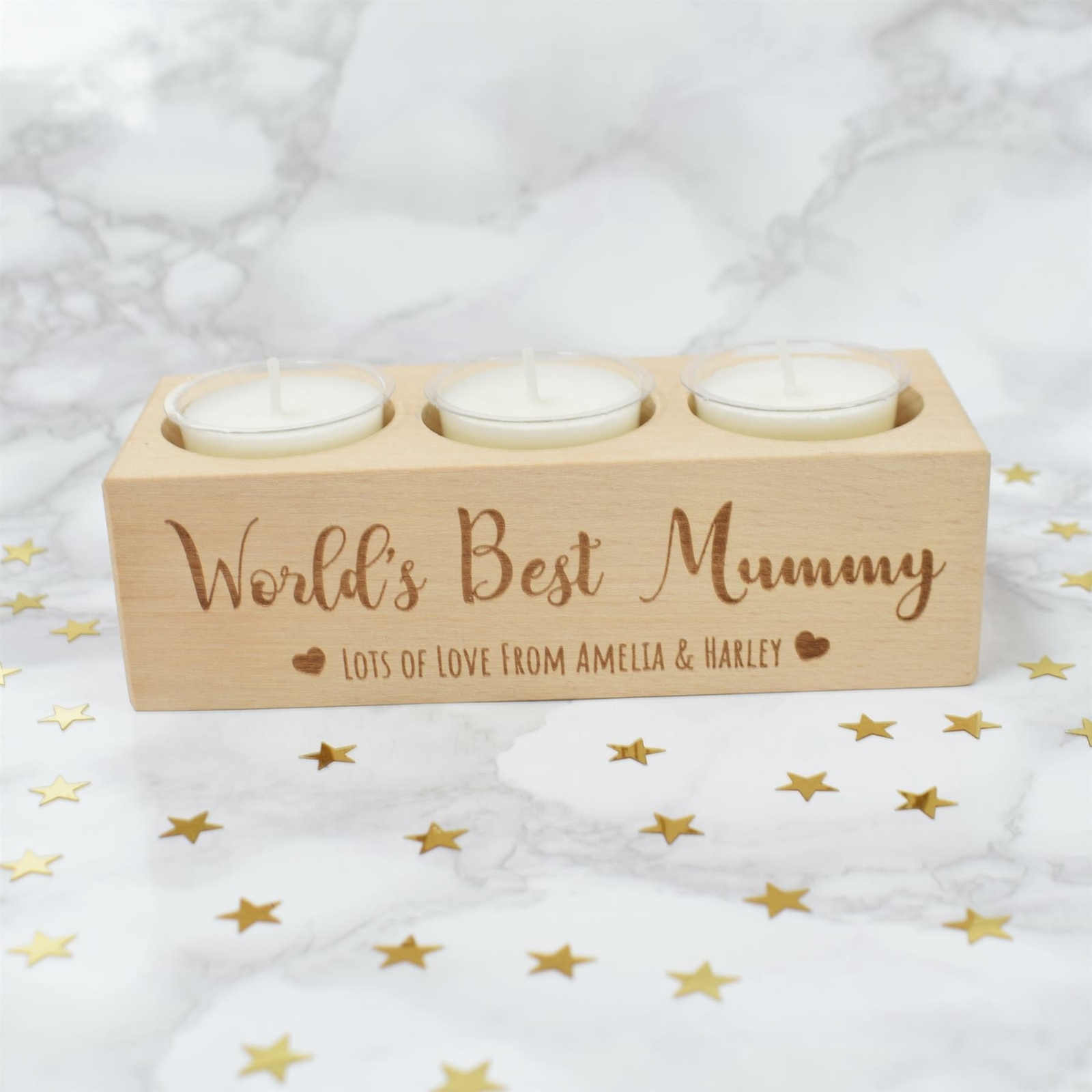 Personalised Tea Light Candle Holder Christmas Gifts for Her Mummy Mum