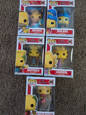 The Simpsons Ancient Roman Times Funko POP Lot of 5 Bartigula Obeseus Montimus