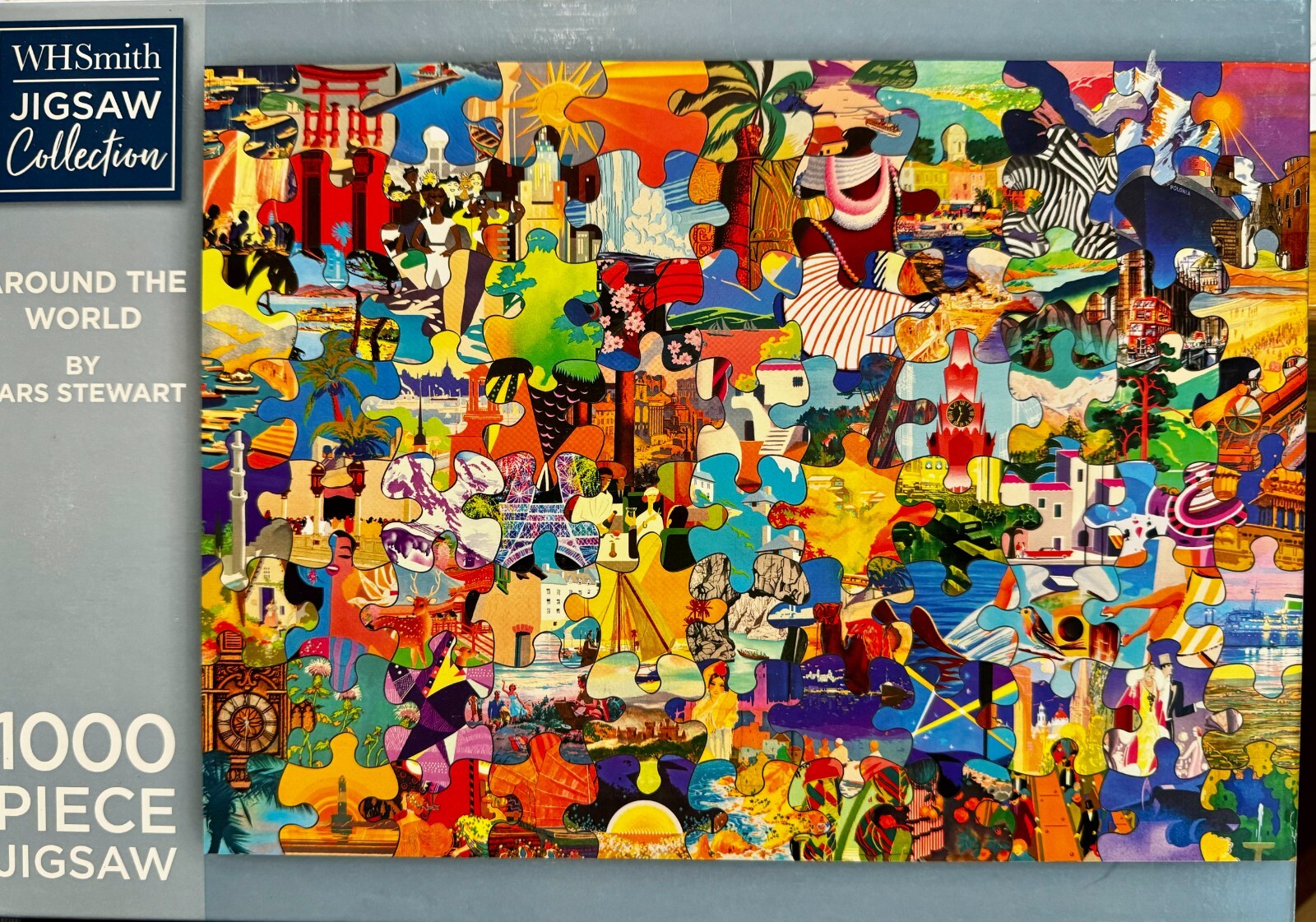 1000 piece used W H Smith jigsaw puzzle Around the Word by Lars