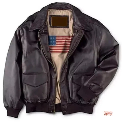 *Airforce Leather Retro Motocycle Jacket Flying Coat unisex Men's Jacket//* - Picture 7 of 27