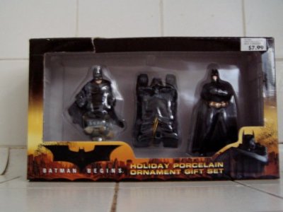   BATMAN BEGINS Kurt S Adler Holiday Porcelain Ornament Gift Set NIB  