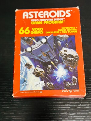 ASTEROIDS CX2649 ATARI 2600 GAME, Complete CIB W/Manual (Tested)