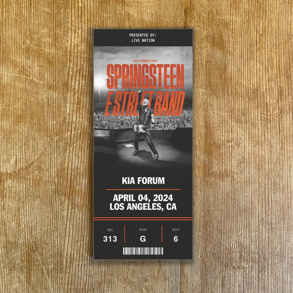 Springsteen Movie Tickets 2024-2025 BRUCE SPRINGSTEEN Tour Custom Ticket Replica Physical Stub ...