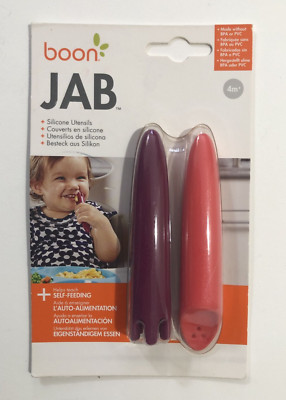 Boon JAB Silicone Utensils Helps Teach Self Feeding BPA Free NEW