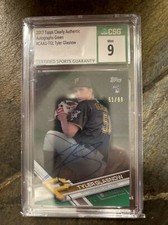2017 Topps Clearly Authentic Tyler Glasnow Green Auto 51/99 Rookie Auto CSG 9