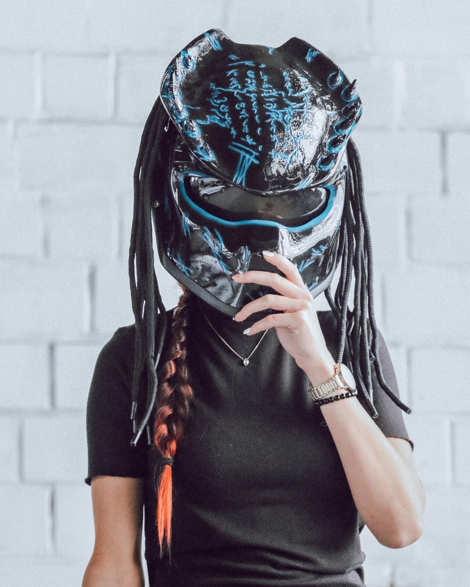 TOP PREDATOR MOTORCYCLE HELMET FIRE STYLE (DOT ECE CERTIFIED)