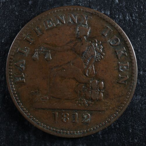 LC-48-22 Halfpenny token 1812 Lower Bas Canada Quebec Tiffin Breton 960 - Picture 1 of 2
