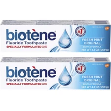 2 Pack - Biotene Fluoride Toothpaste, Fresh Mint 4.3oz Each