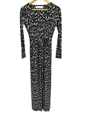 T-Bags Los Angeles Surplice Maxi Dress Size Small Stretchy Black White