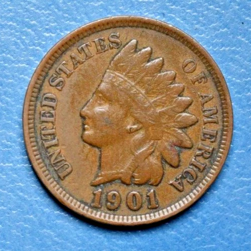1901 Indian Head Cent Penny ~ XF EXTREMELY FINE ~ US Type Coin ~ Diamonds