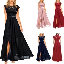 Women's Cocktail Party Elegant Lace Bridesmaid Formal Ball Gown Evening Dresses