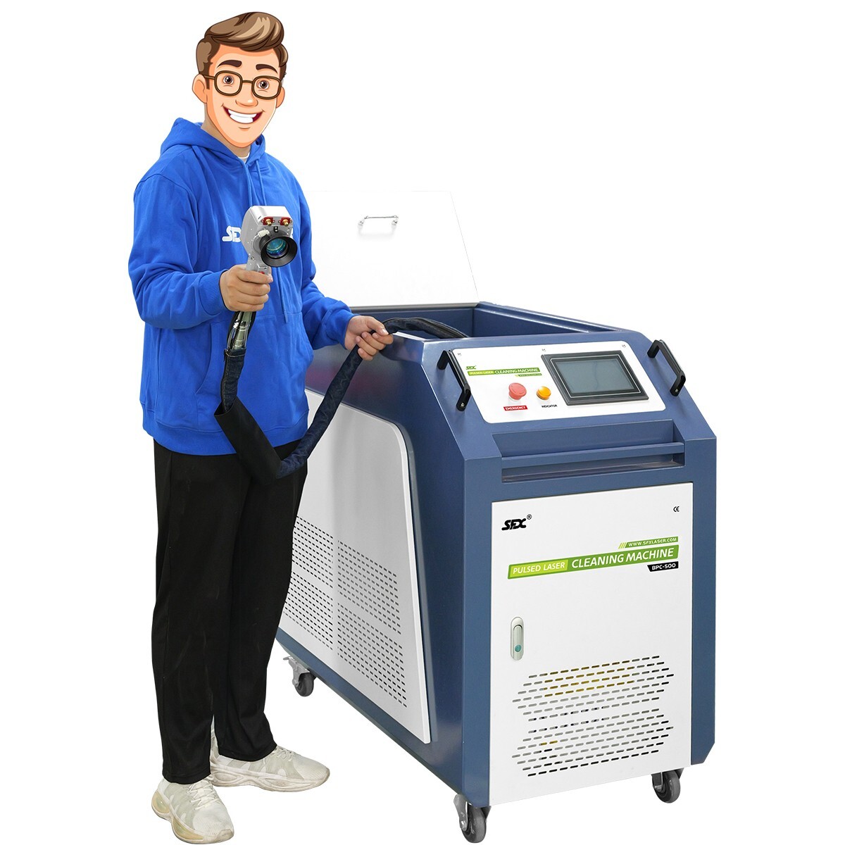 500W Pulse Tophat Beam Laser Cleaner Paint/Layer/Rust Handheld