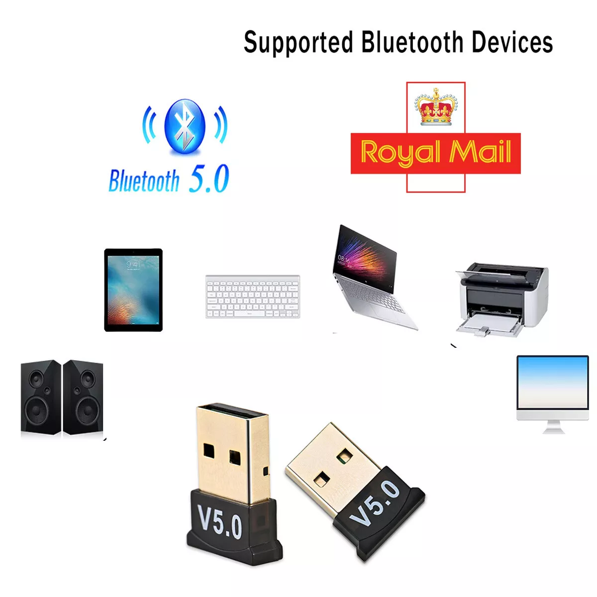 USB Bluetooth 5.0 Adapter Wireless Dongle Speed for Pc Windows 10 11  Computer UK