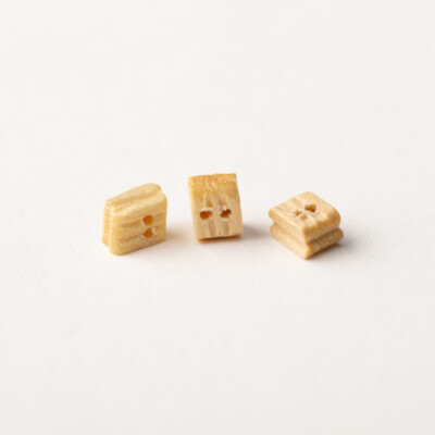 Kreativity World BOZ2BOSSO6MM Blöcke Aus Buchsbaum 2 Loch (Block Double) 6 MM 10
