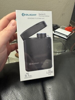 Olight Baton 3 Premium Edition Black, Portable Wireless Charger, 1200 Lumens