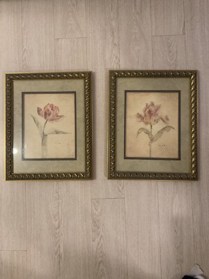 Flaming Parrot Tulip on White Crop and Rose By Cheri Blum 10x8 Rare Set