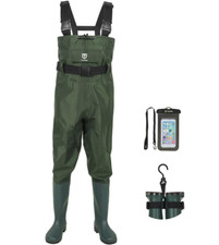 TIDEWE Bootfoot Chest Wader 2-Ply Nylon/PVC Waterproof Green M5/W7 Amazon Return