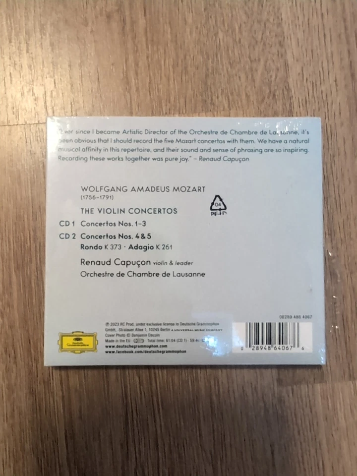 Capucon, Renaud - Mozart: The Violin Concertos 2CD NEU OVP - Bild 2 von 2