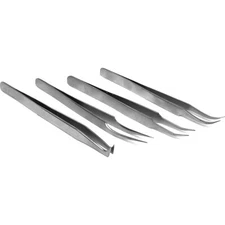 4 Specialty Angled Tweezers Jewelers Watchmakers Watch Jewelry Repair Tools Set