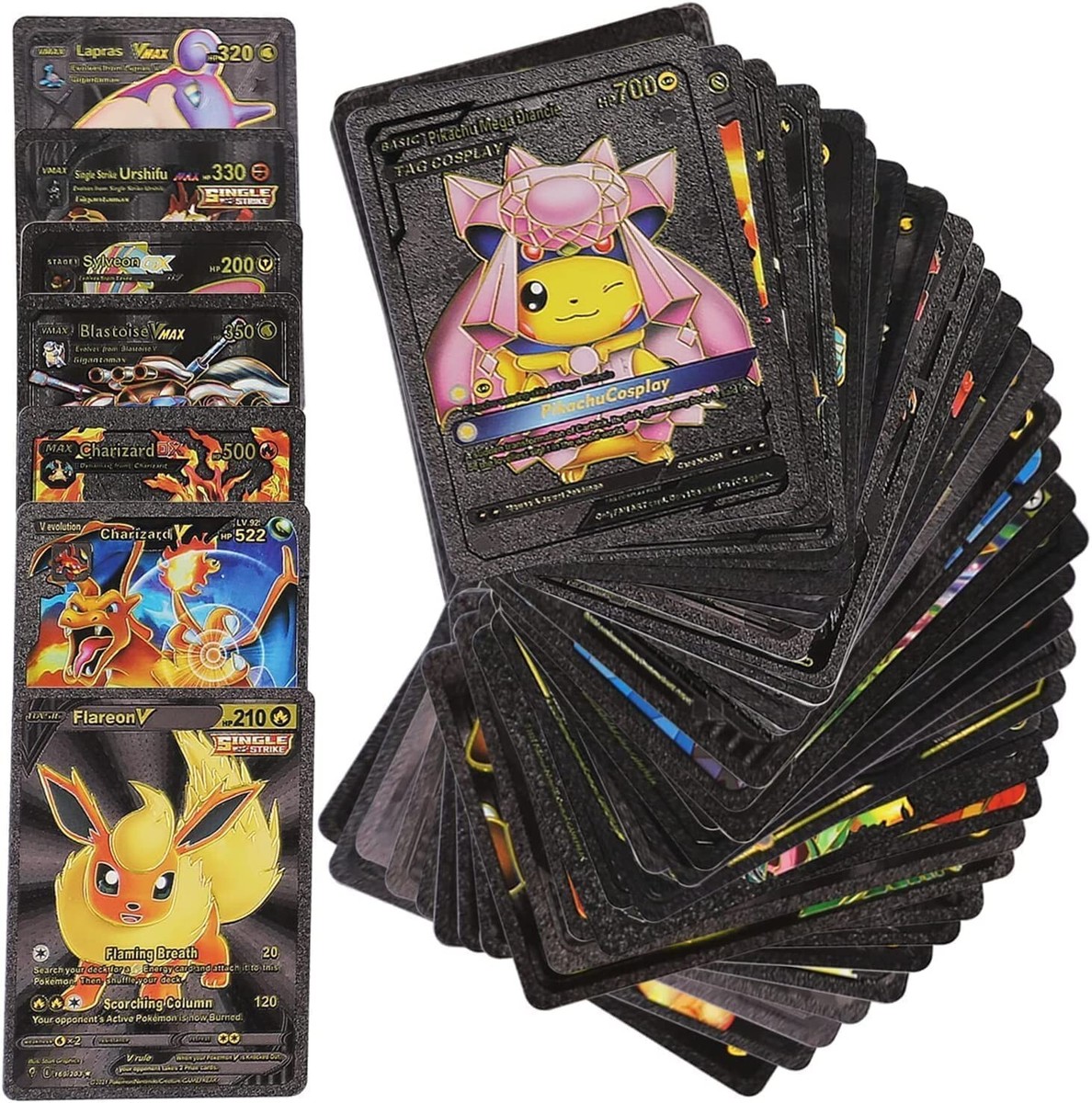 55 pieces Black Foil Cards Vmax GX VStar Energy Card Pokemon