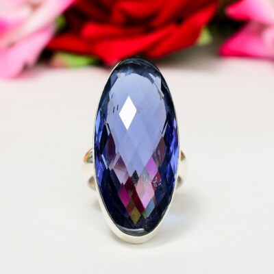 Afrikanischer Amethyst Edelstein 925 Sterlingsilber Handgemacht Ring Alle Größen