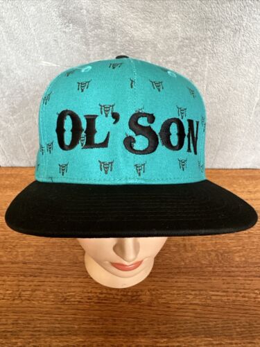 Dale Brisby Rodeo Time Teal  Turquise Skull Ol Son Baseball cap Solid SnapBack - Photo 1/12