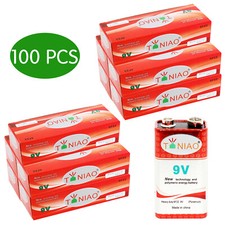 100 PCS 9V 6F22 9 Volts Heavy Duty Zinc Carbon 0 Mercury Battery Free Shipping