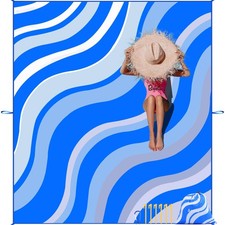 Beach Blanket Sandproof, Extra Large Beach Mat 80" 118" for 1-8 Persons, Wate...