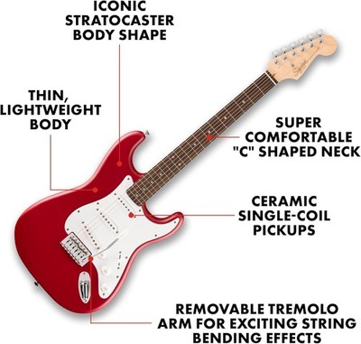 Squier Debut Stratocaster Electric Guitar Dakota Red | eBay