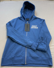 NEW GENUINE HARLEY DAVIDSON 96605-22VW WOMEN'S MED HOODIE KNIT BLUE