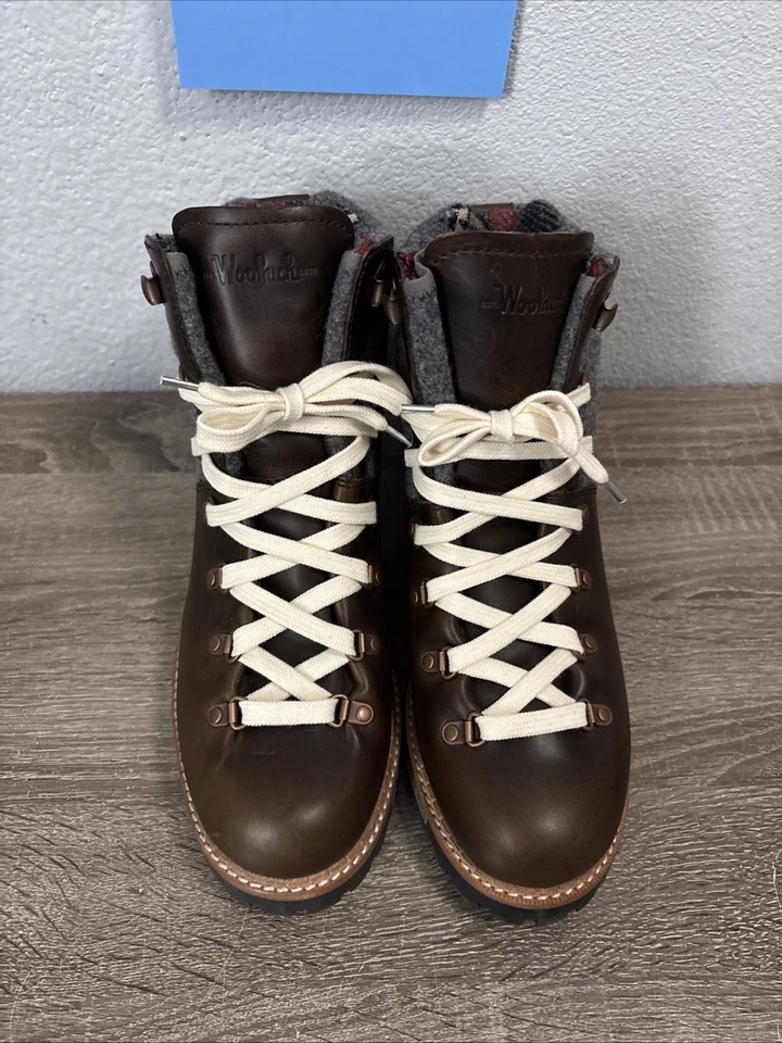 Woolrich Rockies Lana Cuero Invierno Botas de Senderista Marrón Mujer Talla 10 Foto 4 de 4