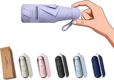 Mini Travel Umbrella UV Protection Compact Lightweight Pocket Umbrella with Case