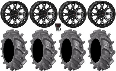 System 3 ST-6 14'' Wheels Dark Tint 28'' BKT AT 171 Tires Polaris RZR
