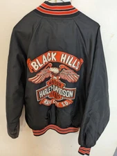 RARE !! VINTAGE HARLEY DAVIDSON 1980'S OFFICAL STAFF JACKET BLACK HILLS EAGLE