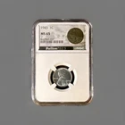 NGC MS 65 1943 Lincoln Wheat Small Cent Steel with WWII Bazooka Bag Fragment