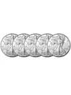 Random Date American Silver Eagle Coin 1 oz $1 - BU - Five 5 Coins
