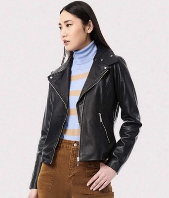 Bernardo Black Leather Moto Motorcycle Jacket. Women s XL Extra Large